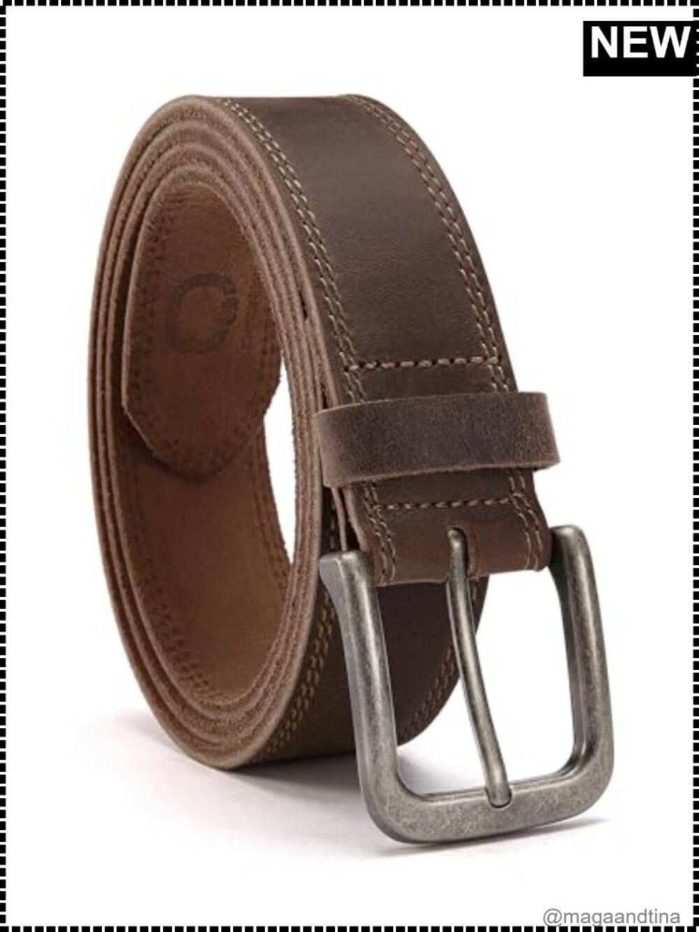 Full Grain Leather Men's Belt 35mm Casual Jeans Work